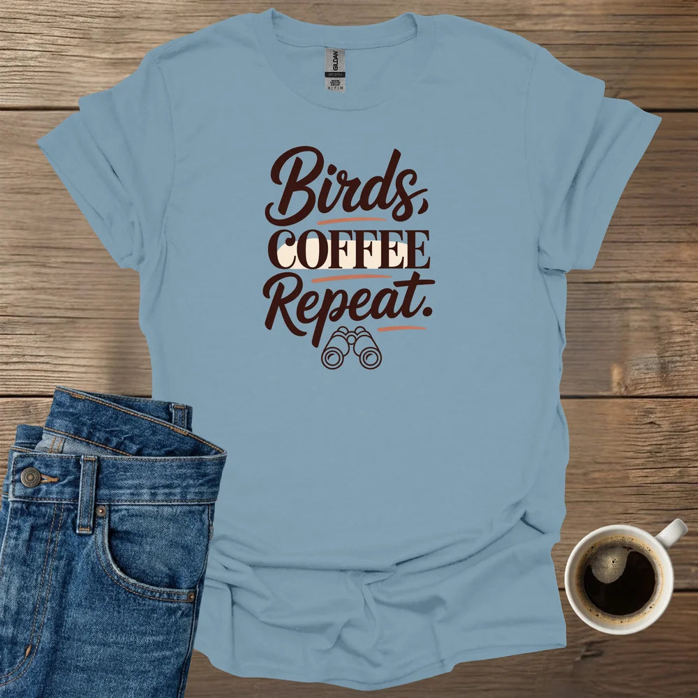 Birds Coffee Repeat T-Shirt