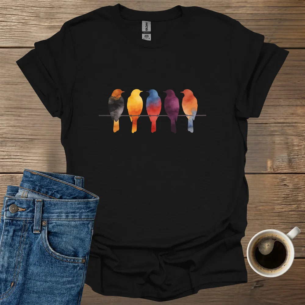 Watercolor Bird Silhouettes T-Shirt
