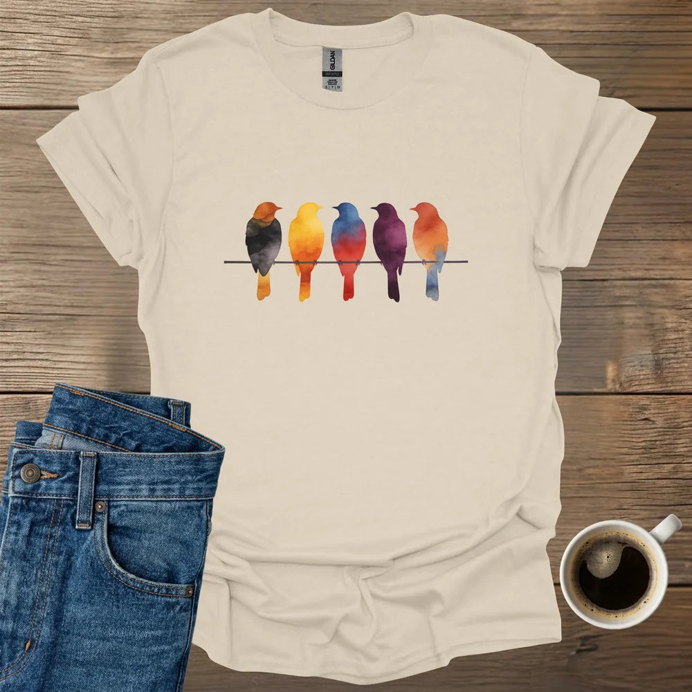 Watercolor Bird Silhouettes T-Shirt