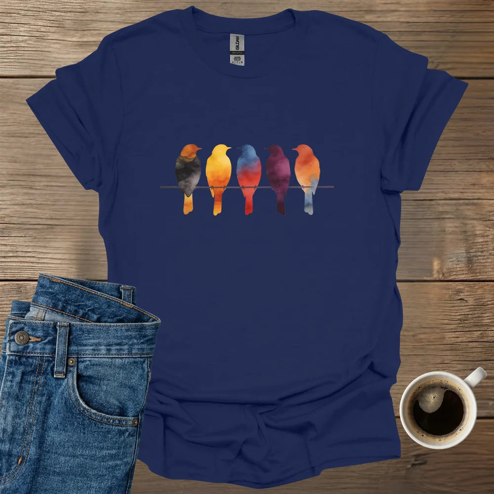 Watercolor Bird Silhouettes T-Shirt