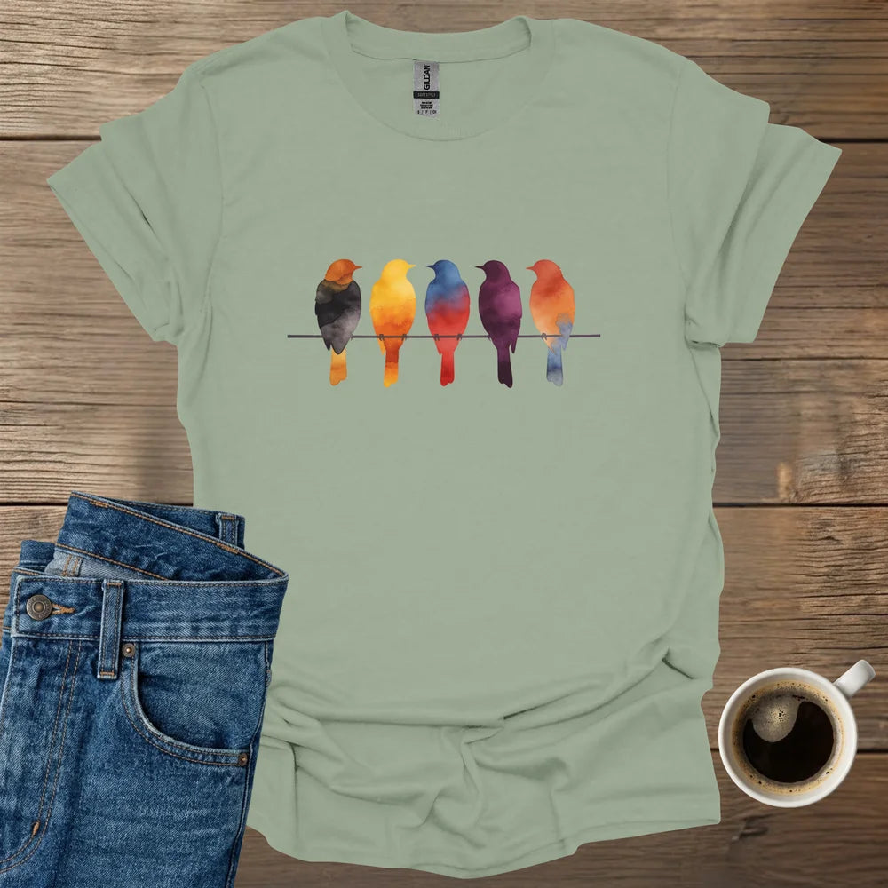 Watercolor Bird Silhouettes T-Shirt
