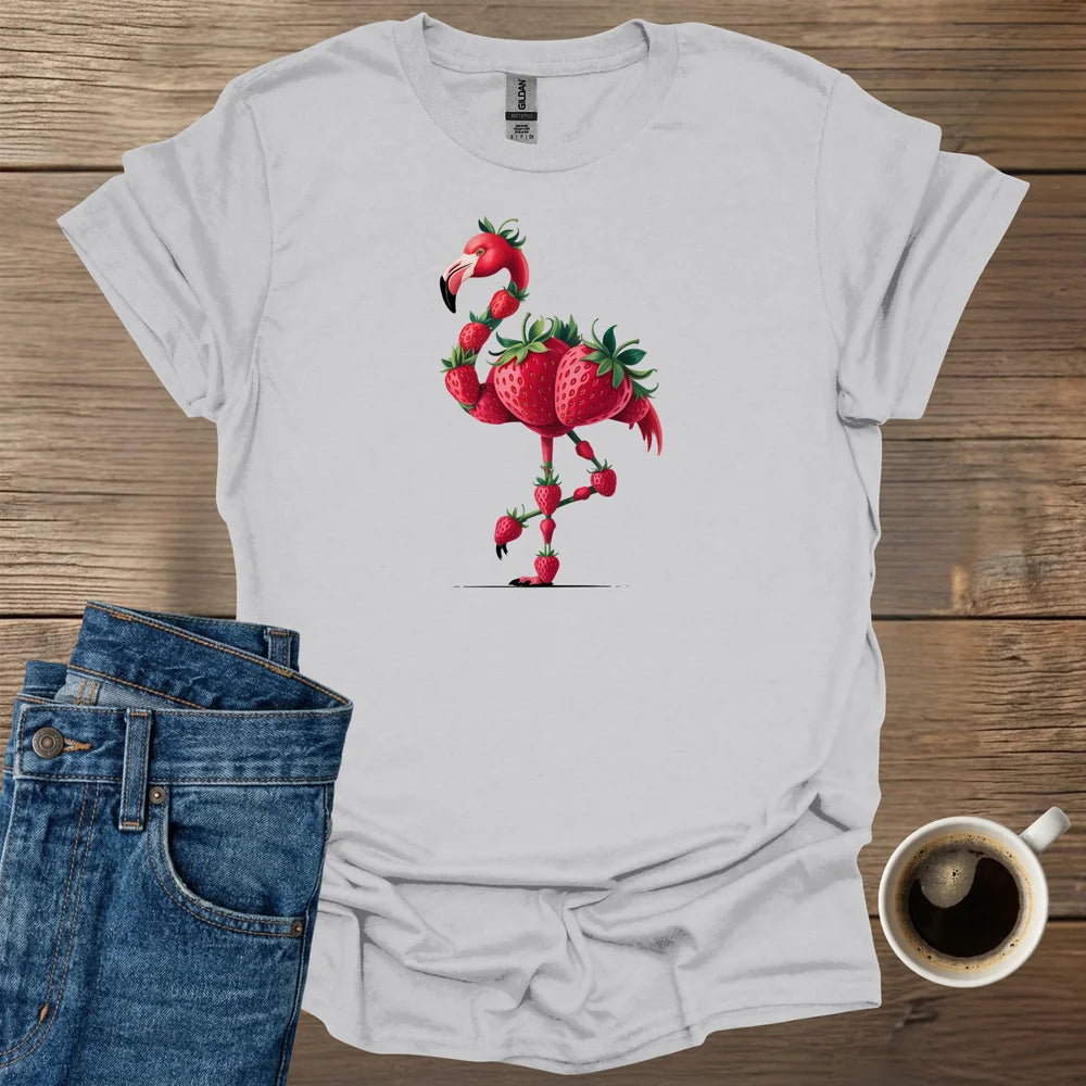 Strawberries Flamingo T-Shirt