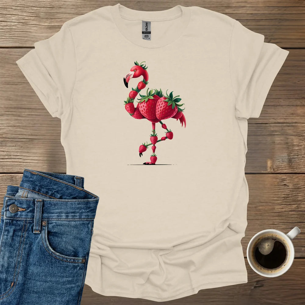 Strawberries Flamingo T-Shirt