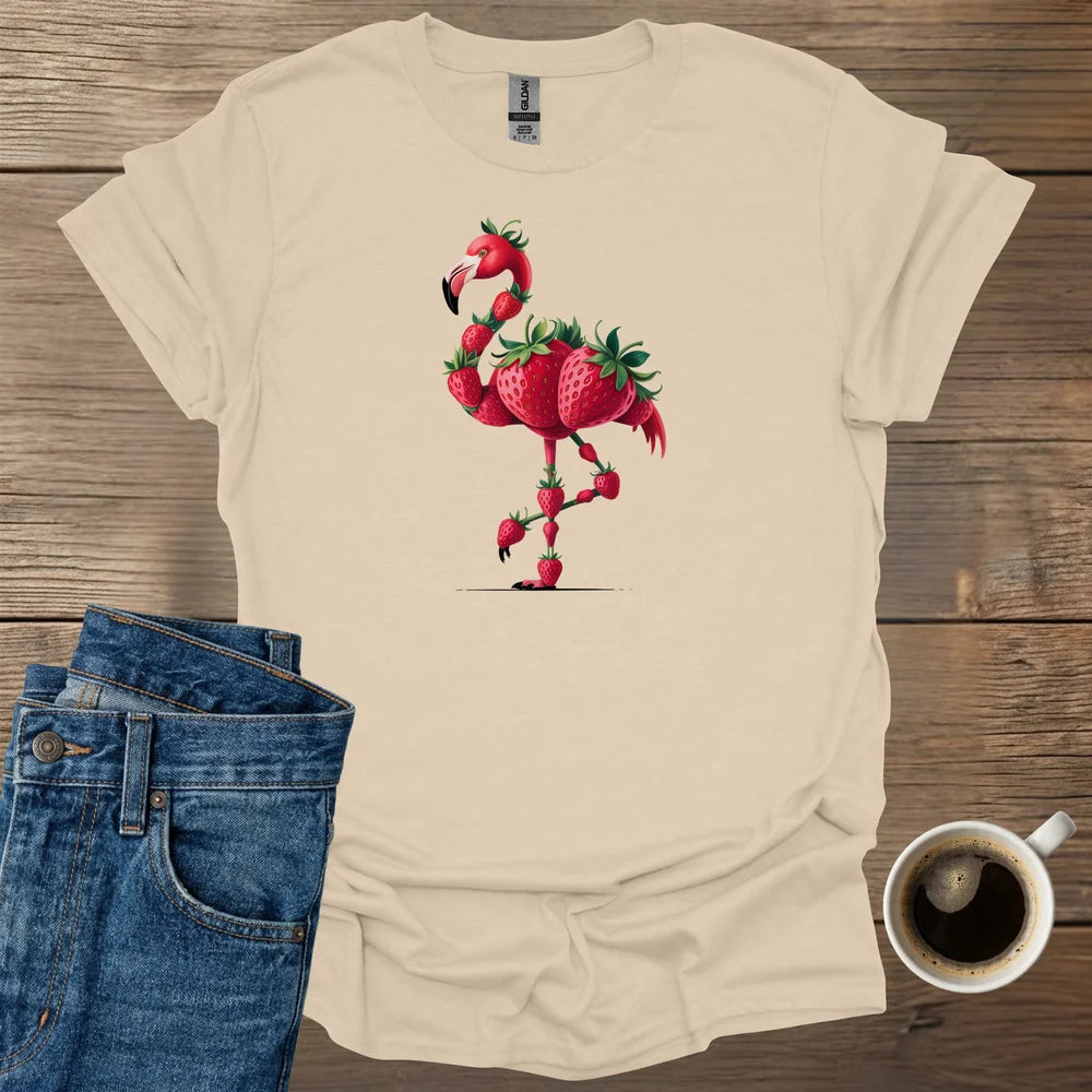 Strawberries Flamingo T-Shirt