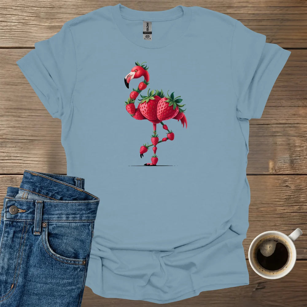 Strawberries Flamingo T-Shirt