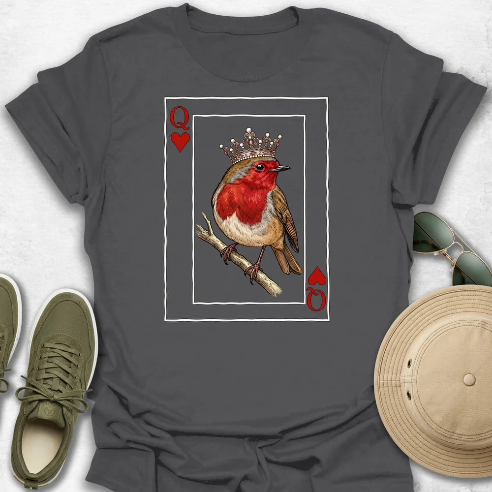 Red-breasted Lady T-Shirt in Charcoal