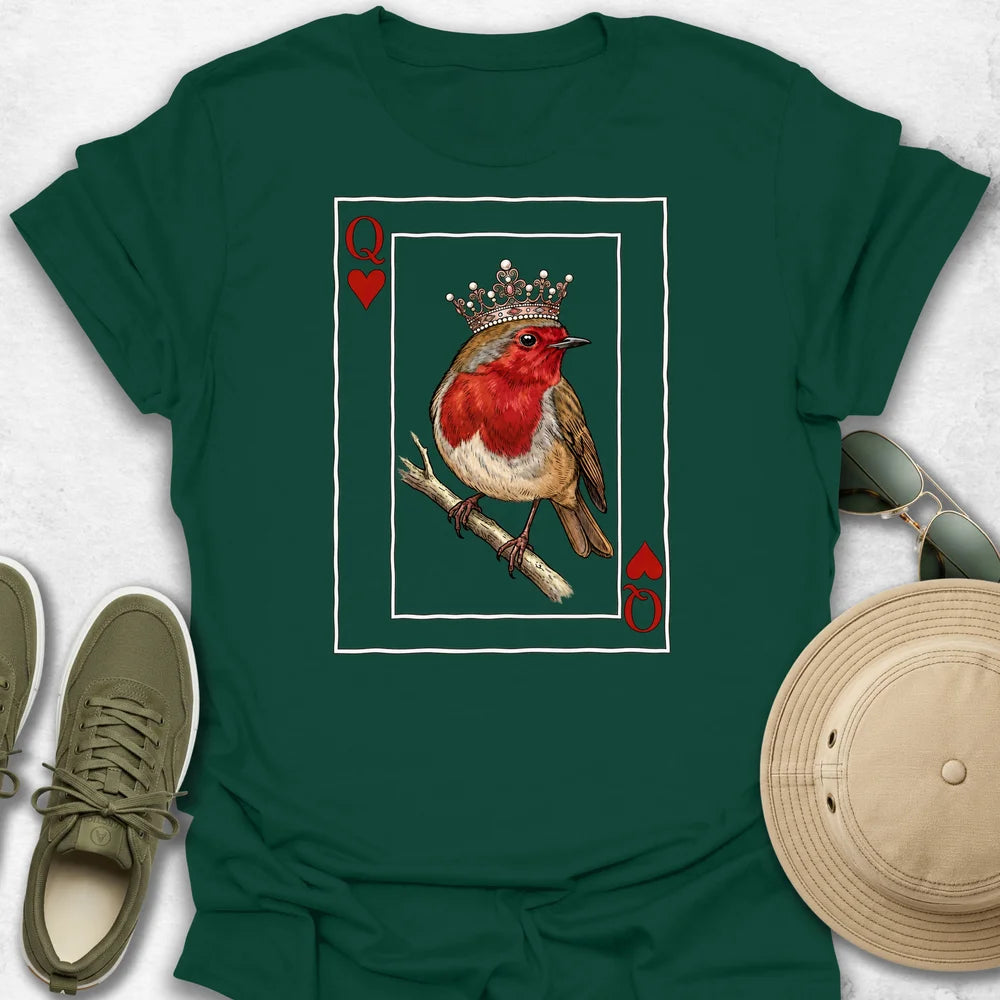 Red-breasted Lady T-Shirt in Forest Green