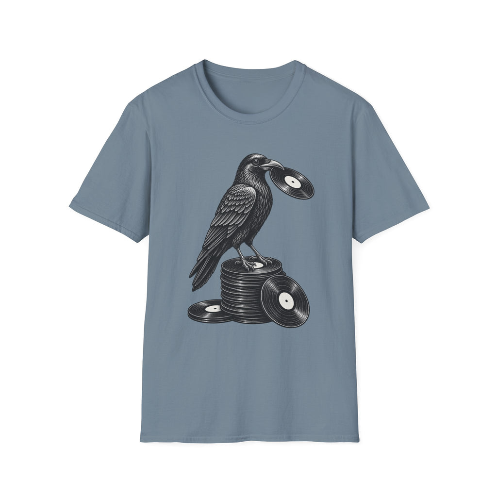 Crow Standing on Vinyl T-Shirt