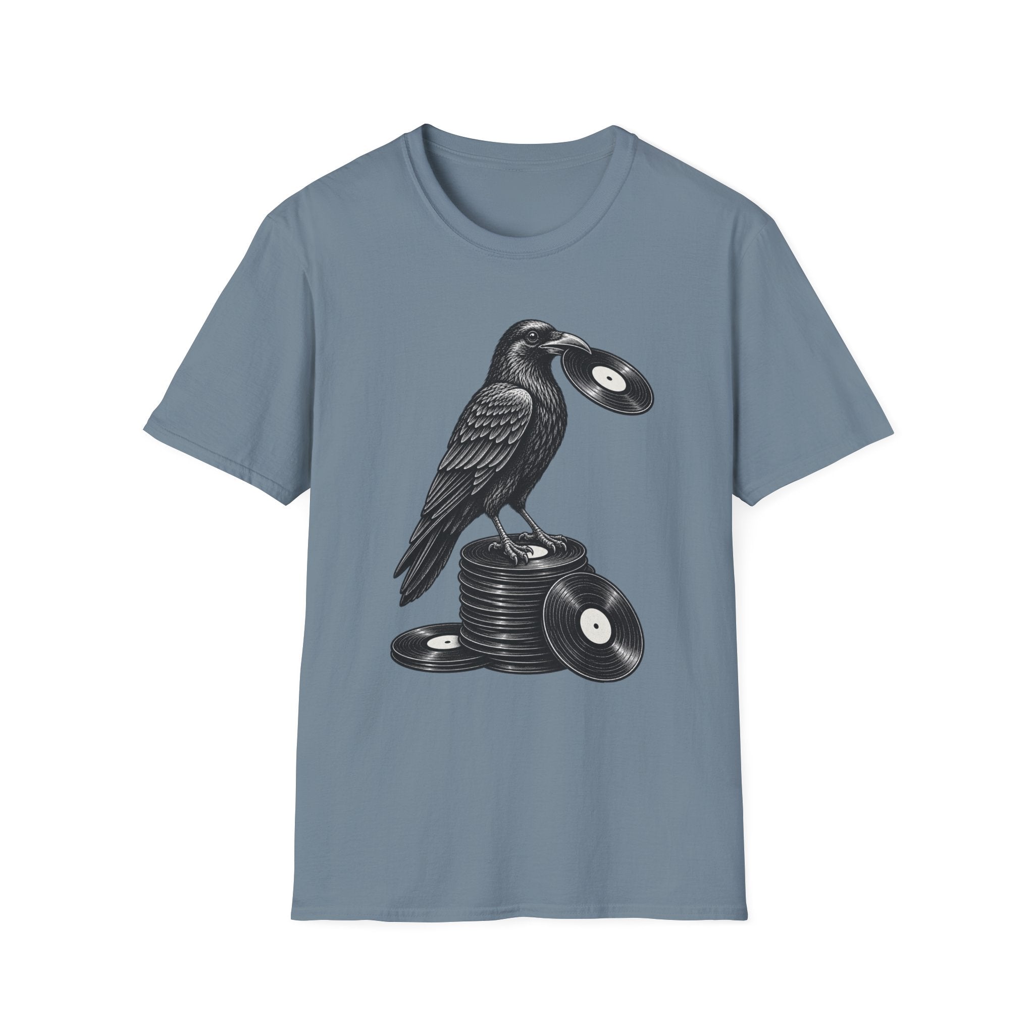 Crow Standing on Vinyl T-Shirt