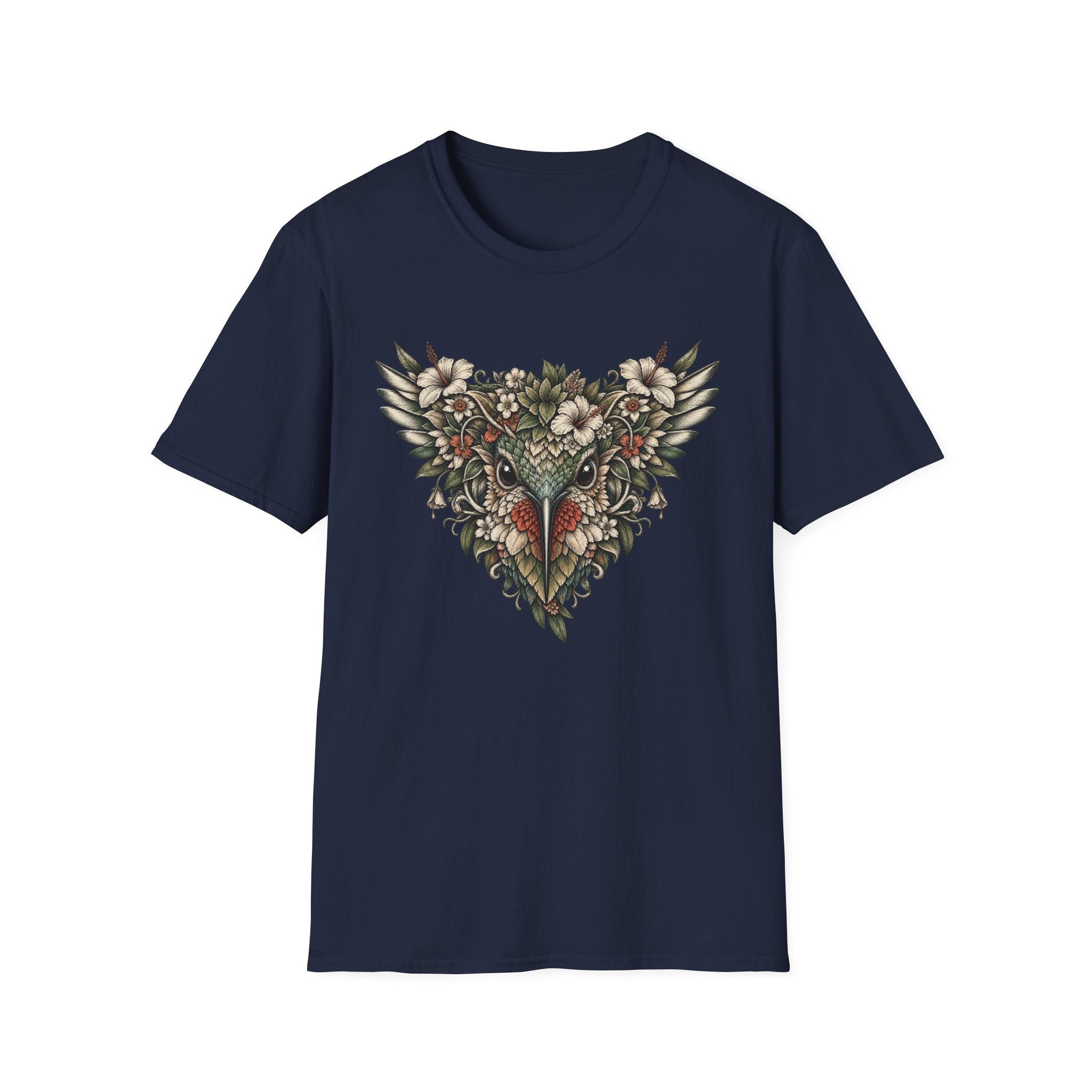 Botanical Hummingbird Floral Mask T-Shirt