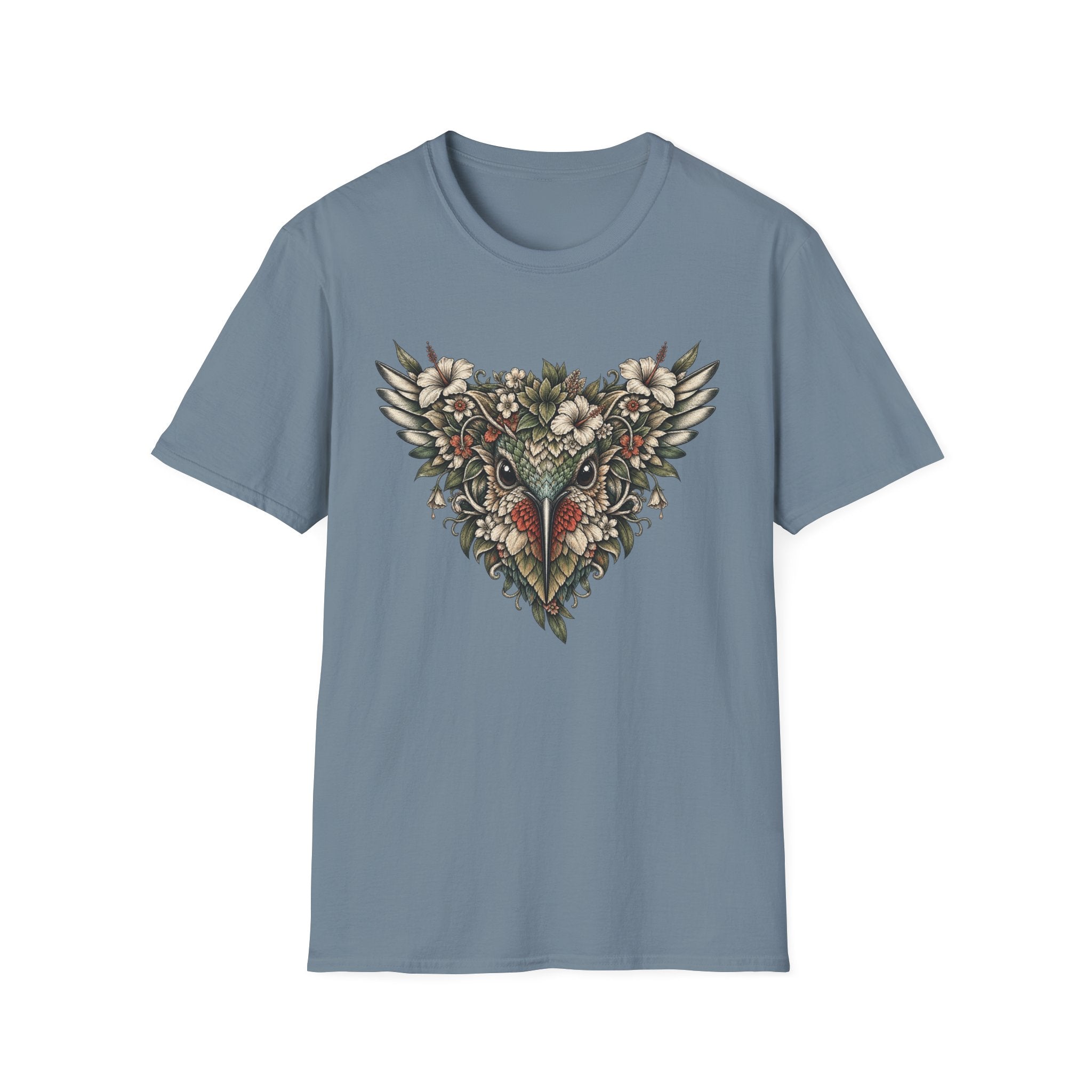 Botanical Hummingbird Floral Mask T-Shirt
