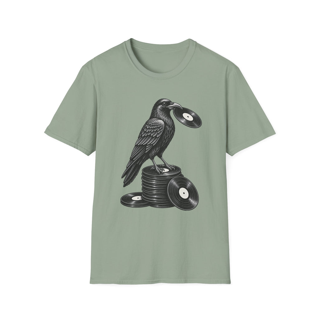 Crow Standing on Vinyl T-Shirt