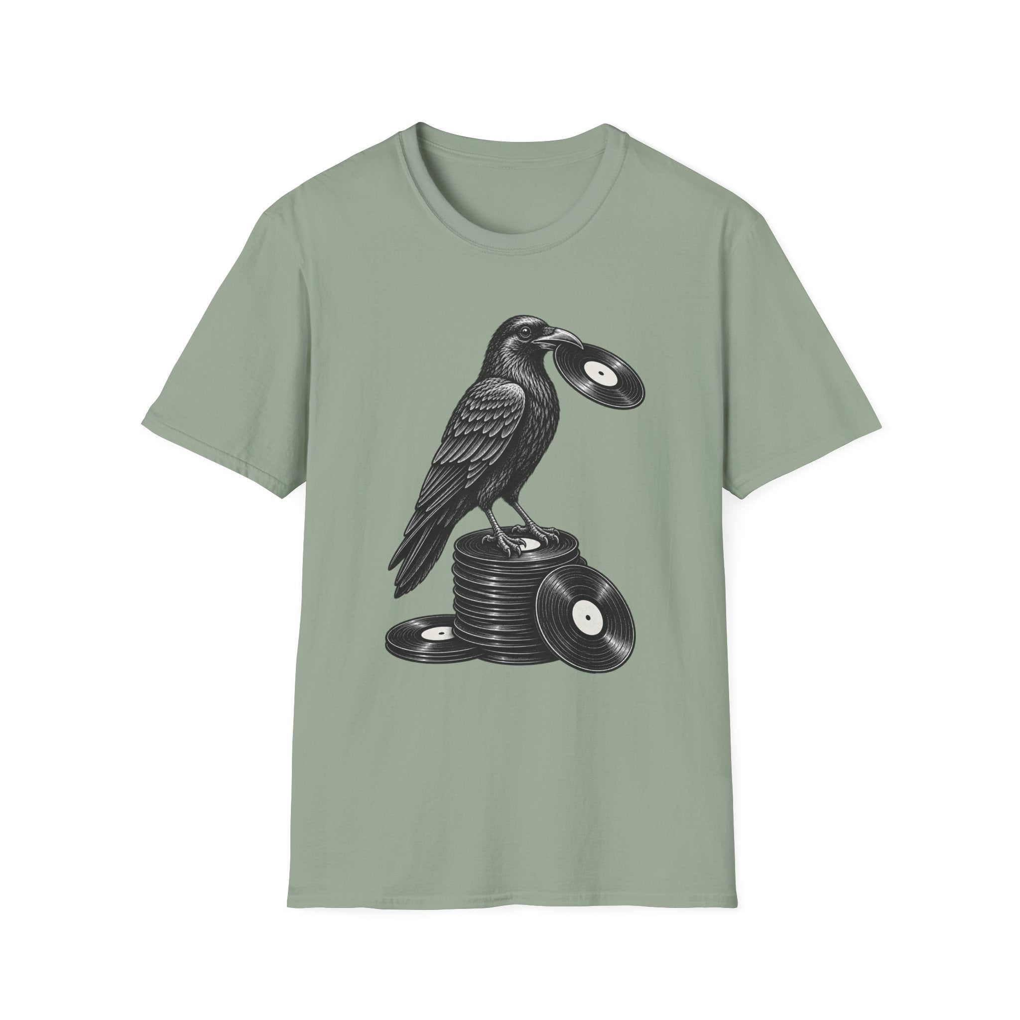 Crow Standing on Vinyl T-Shirt