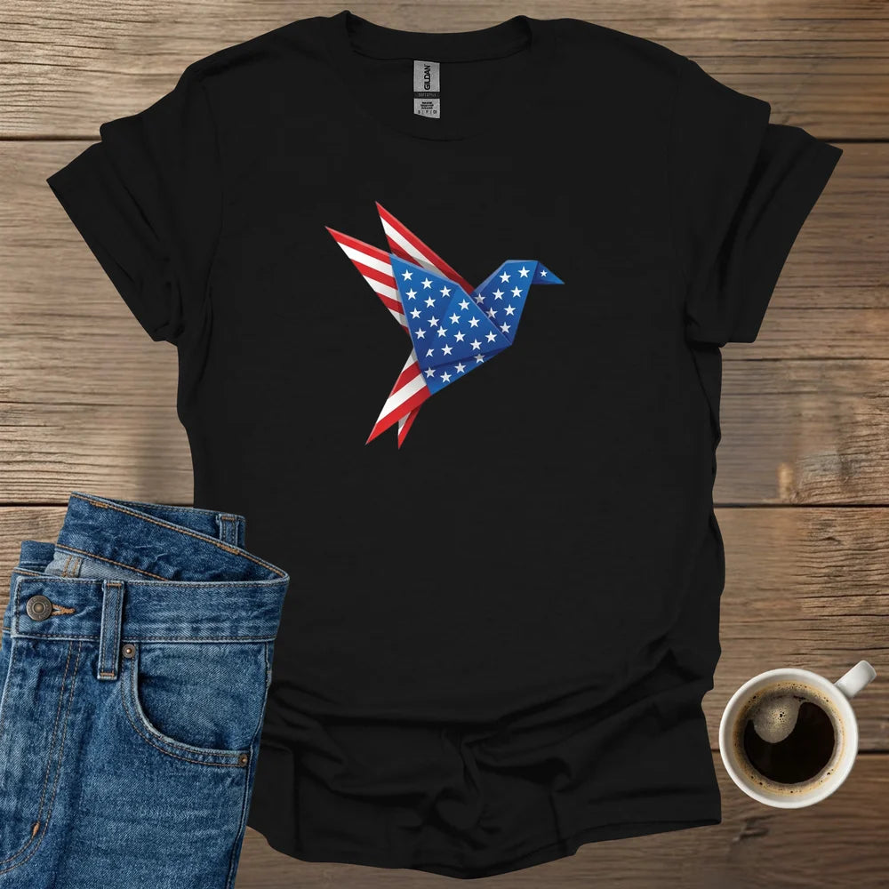American Flag Bird Origami T-Shirt