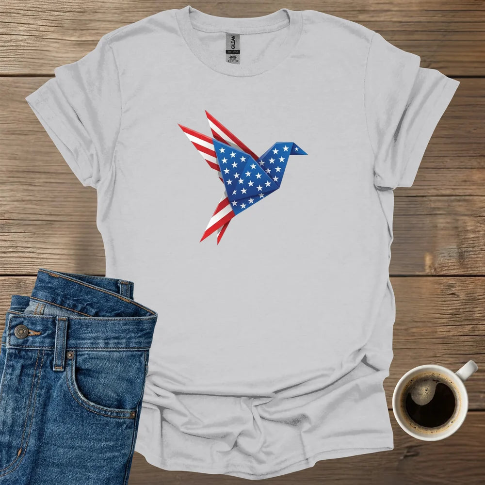 American Flag Bird Origami T-Shirt