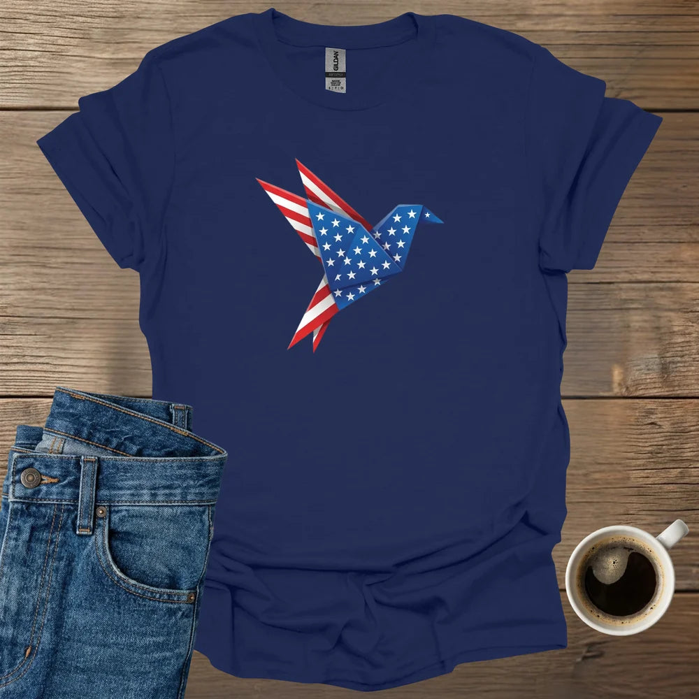 American Flag Bird Origami T-Shirt