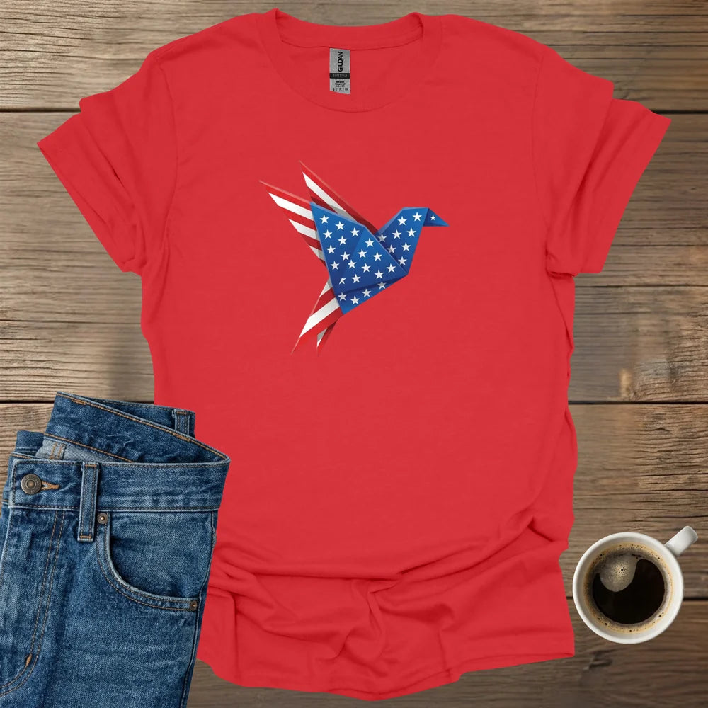 American Flag Bird Origami T-Shirt