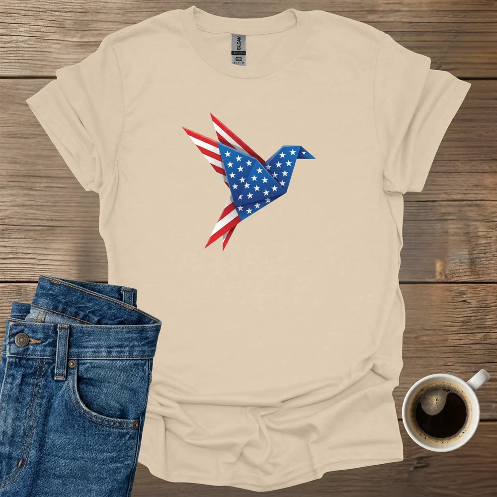 American Flag Bird Origami T-Shirt