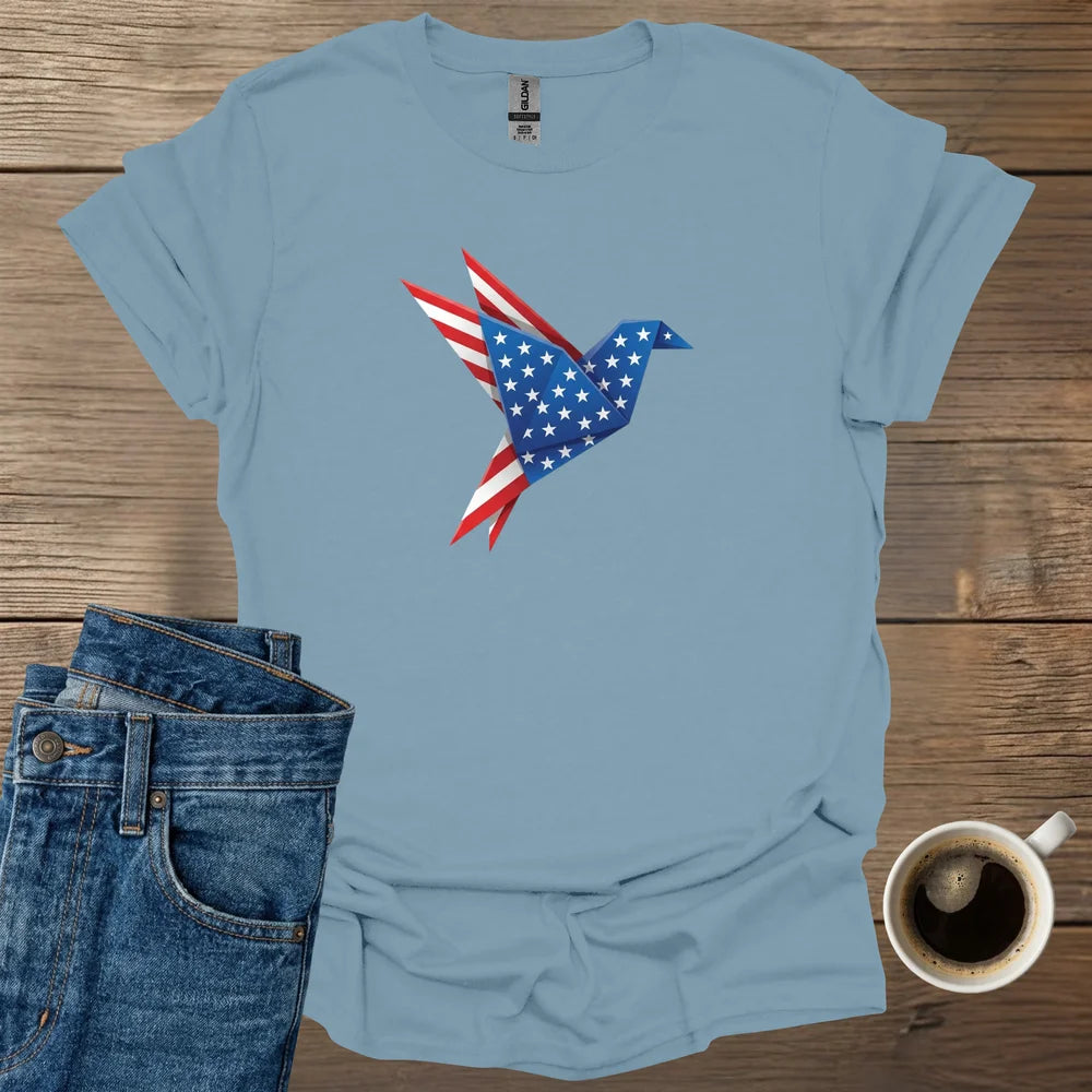 American Flag Bird Origami T-Shirt