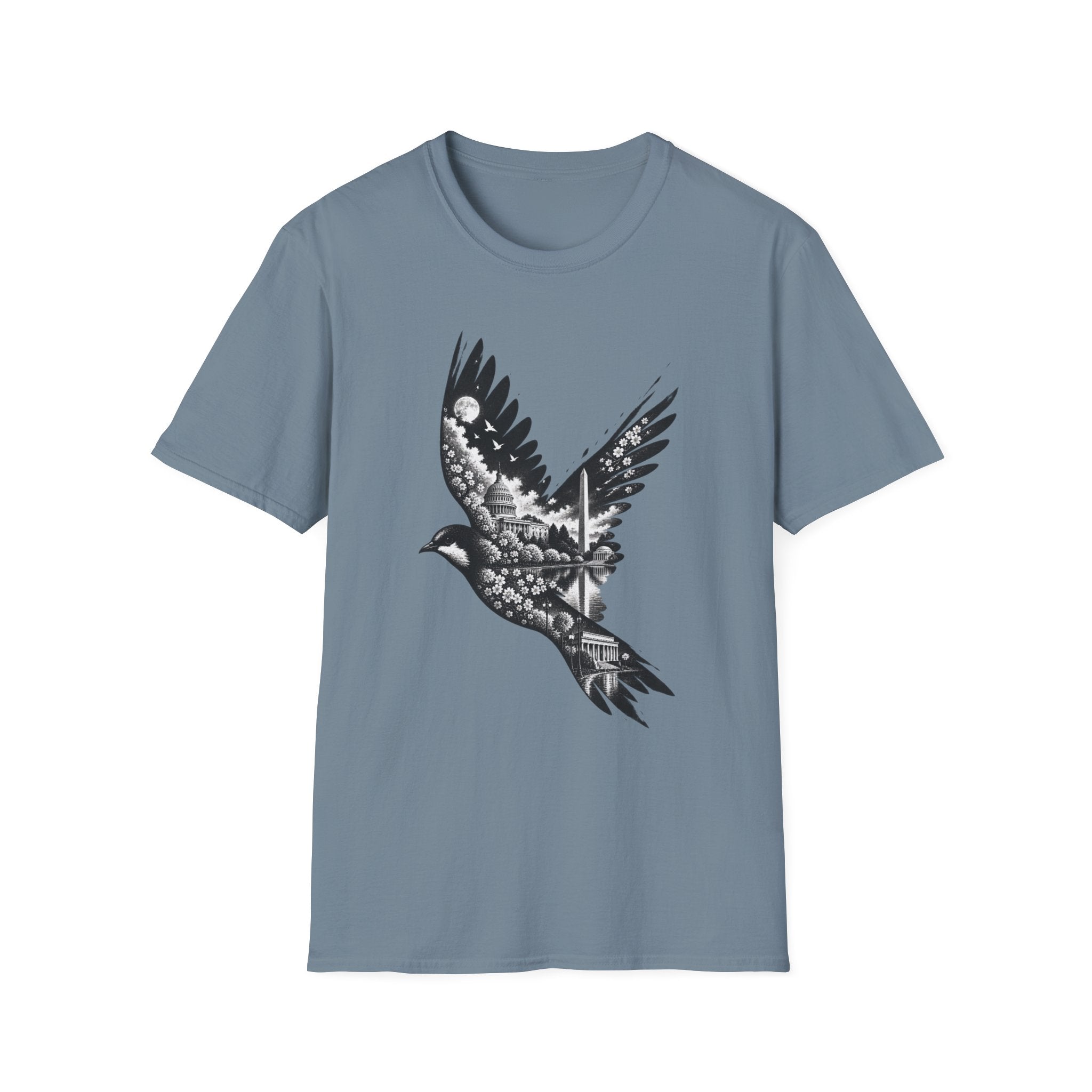 Washington Cityscape Bird in Flight T-Shirt