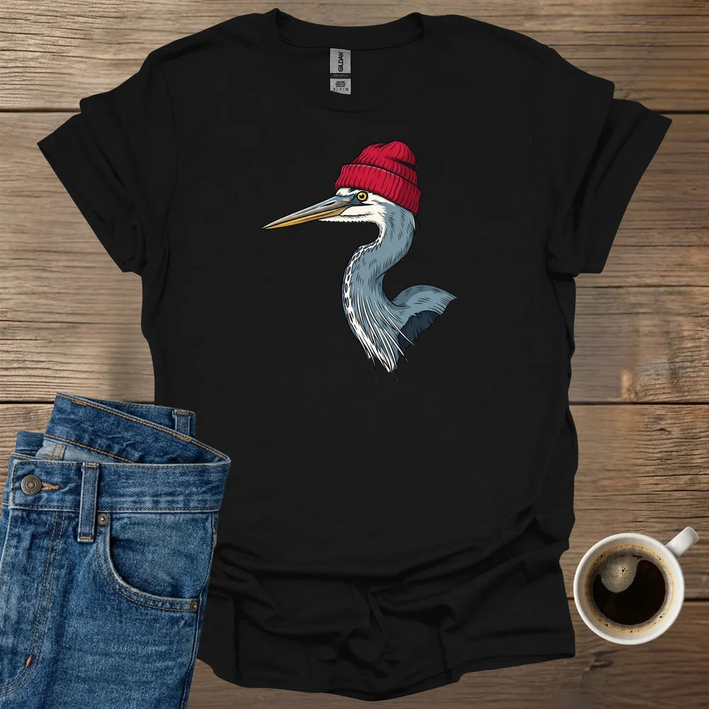 Blue Heron Red Wool Hat T-Shirt