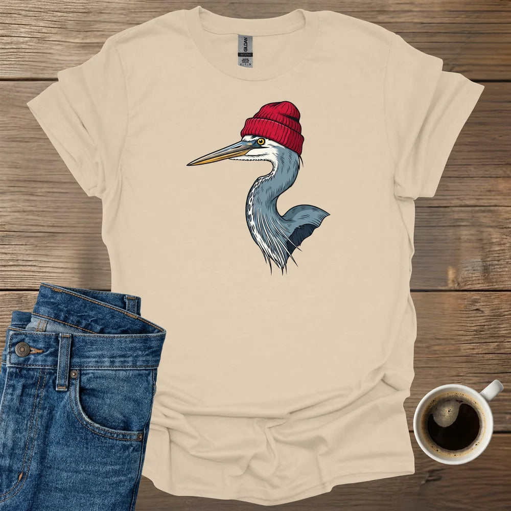 Blue Heron Red Wool Hat T-Shirt
