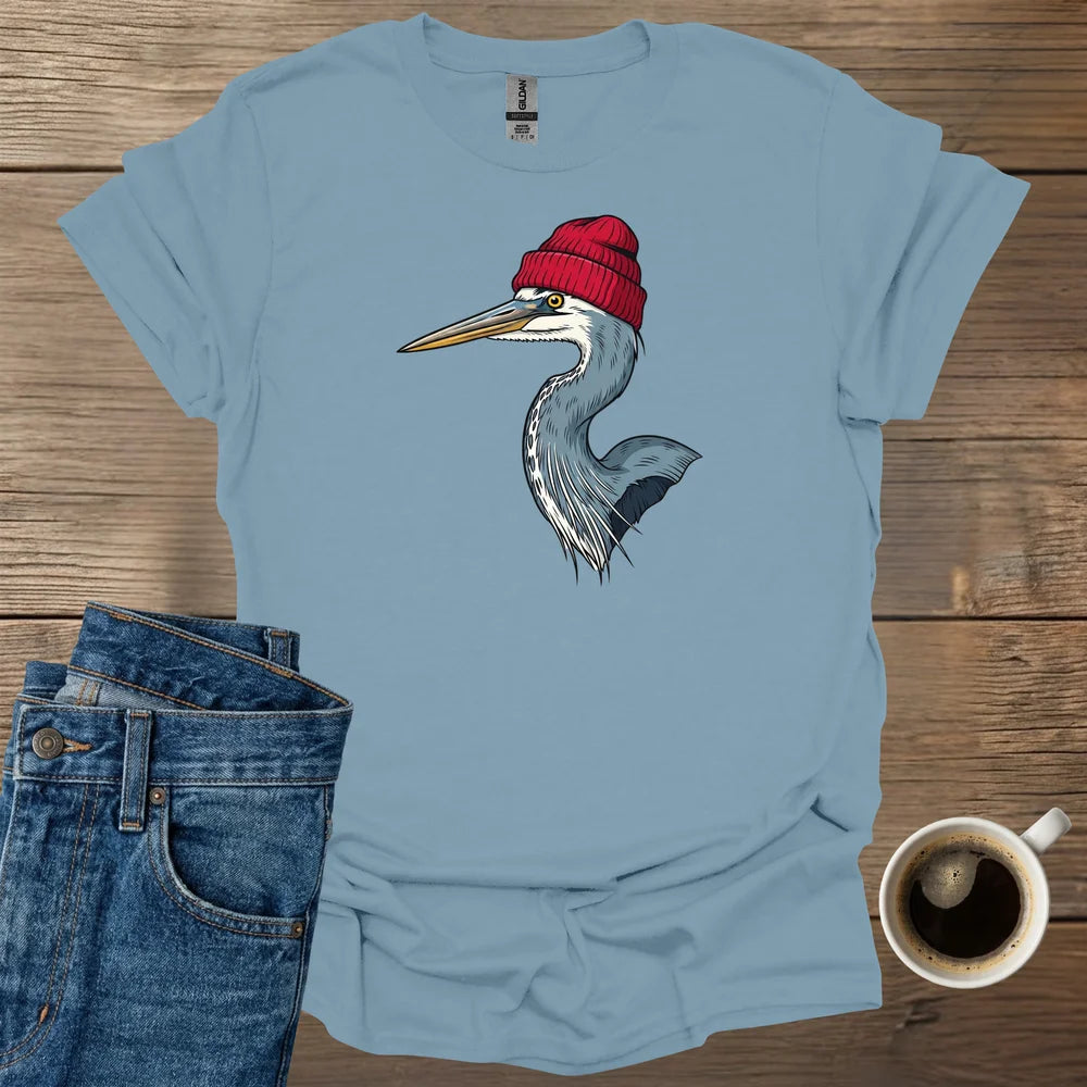 Blue Heron Red Wool Hat T-Shirt