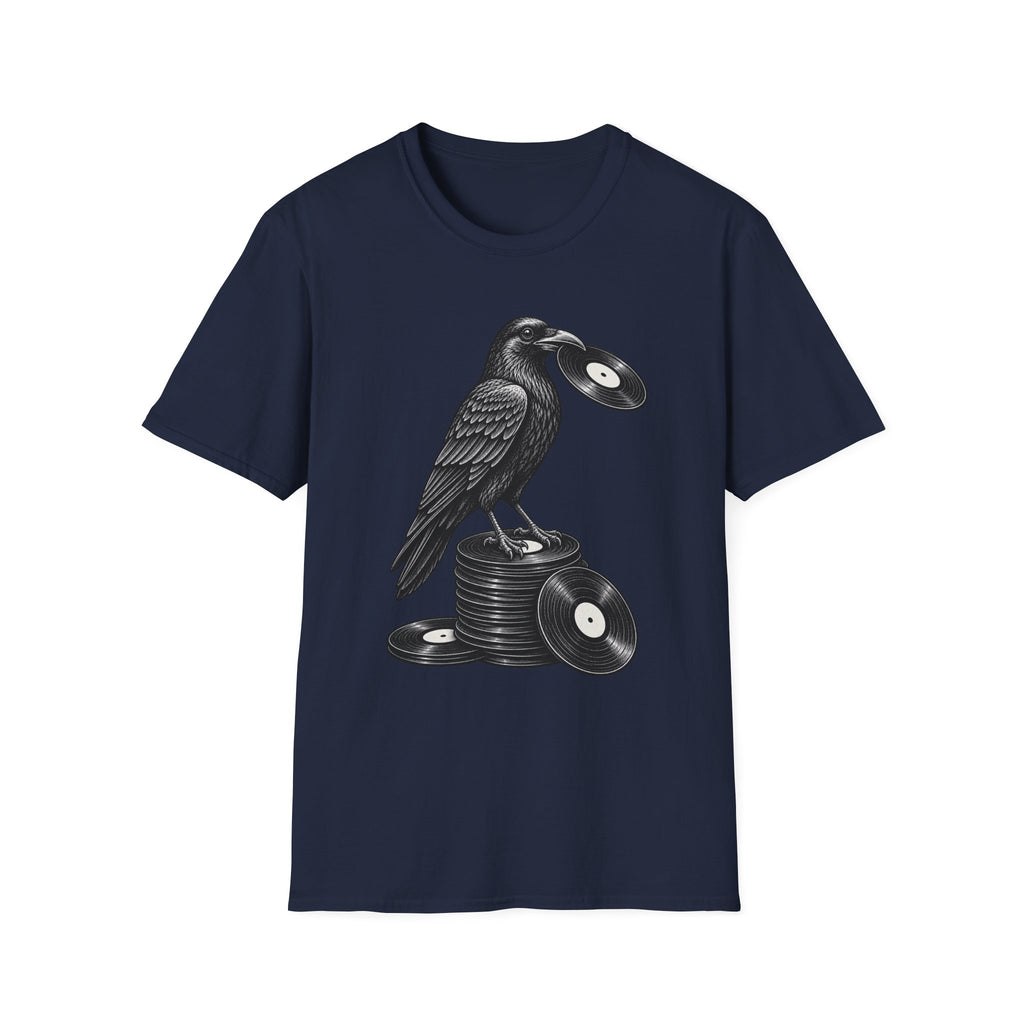 Crow Standing on Vinyl T-Shirt