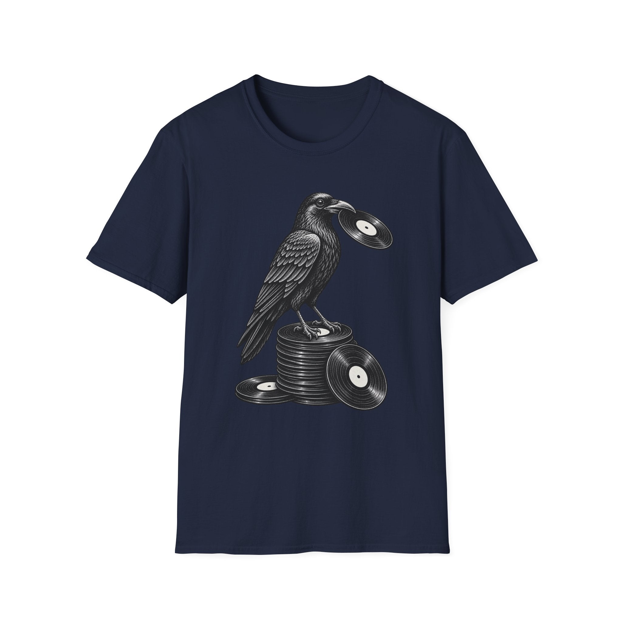 Crow Standing on Vinyl T-Shirt