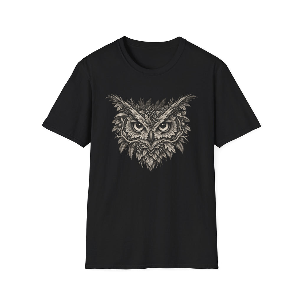 Botanical Owl Engraving T-Shirt