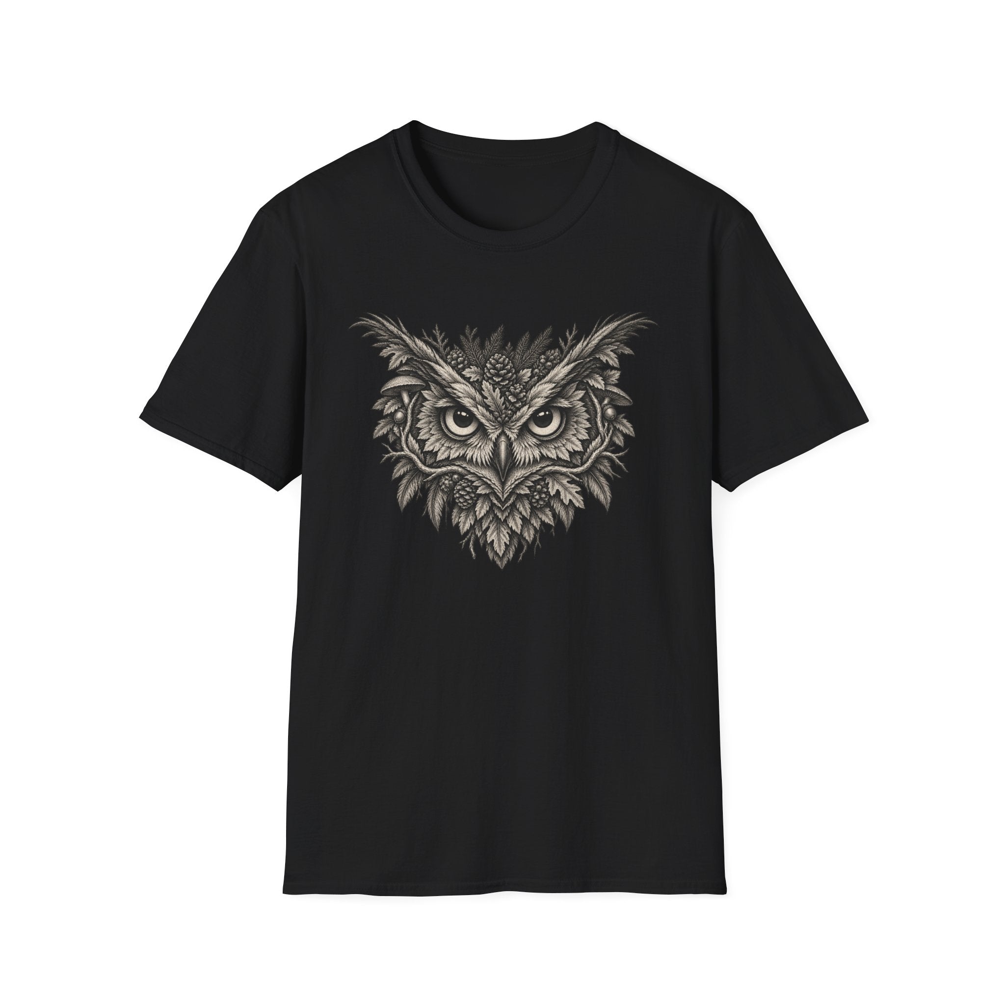 Botanical Owl Engraving T-Shirt