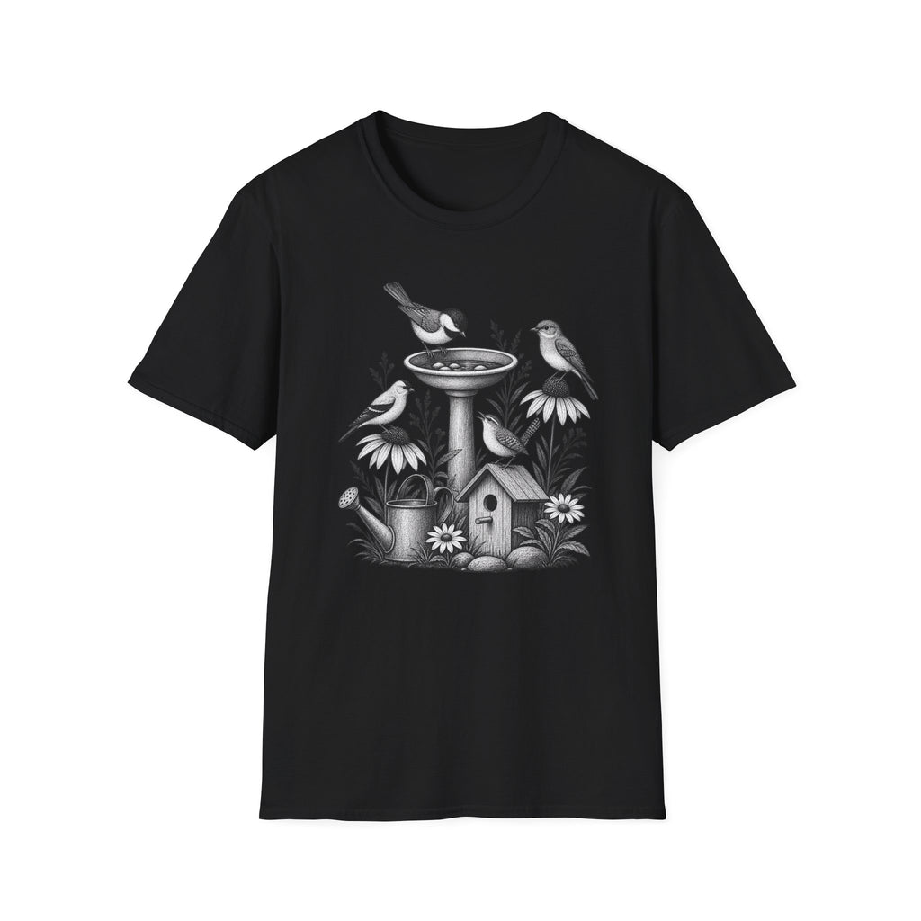 Vintage Bird Bath Garden T-Shirt