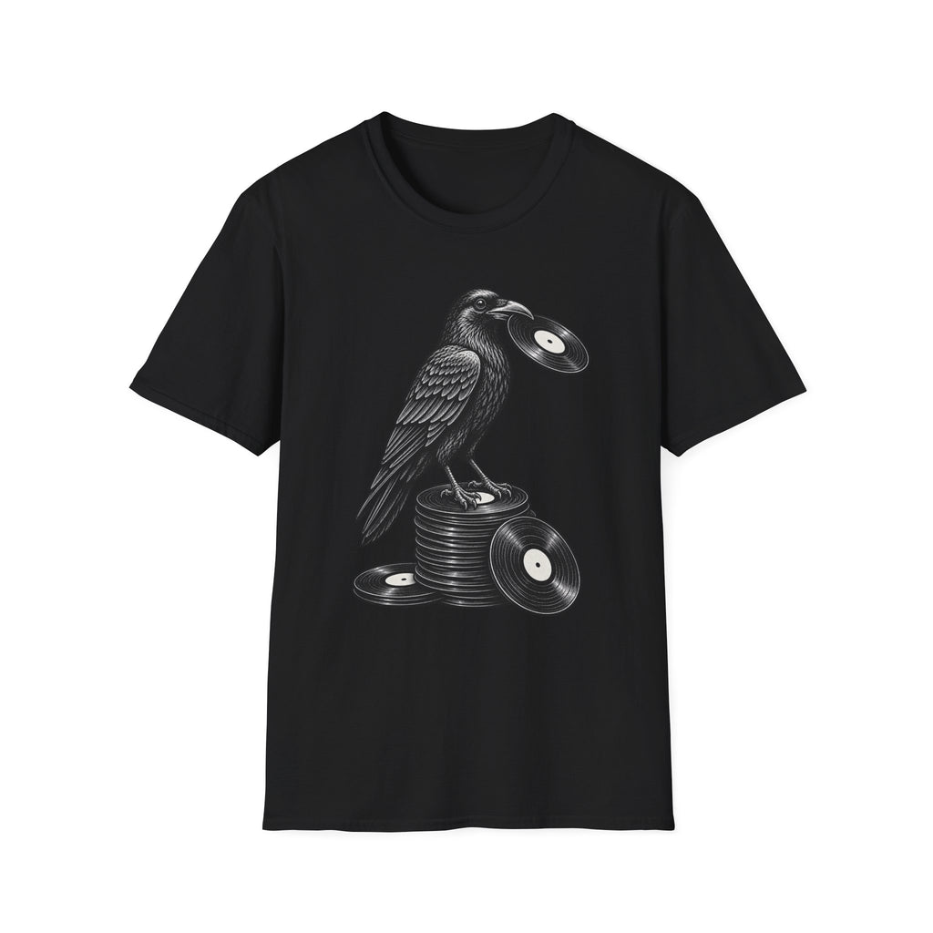 Crow Standing on Vinyl T-Shirt