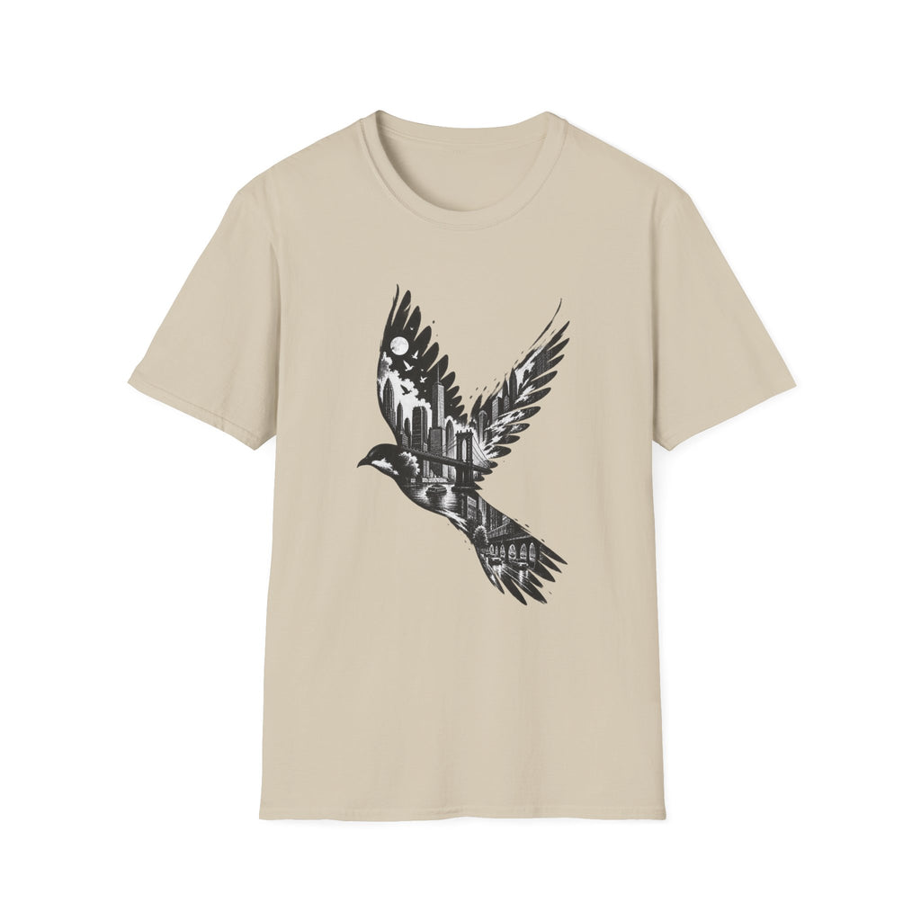 New York Cityscape Bird in Flight T-Shirt