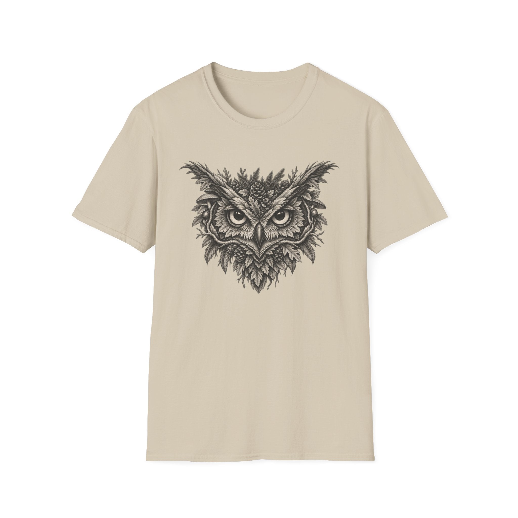 Botanical Owl Engraving T-Shirt