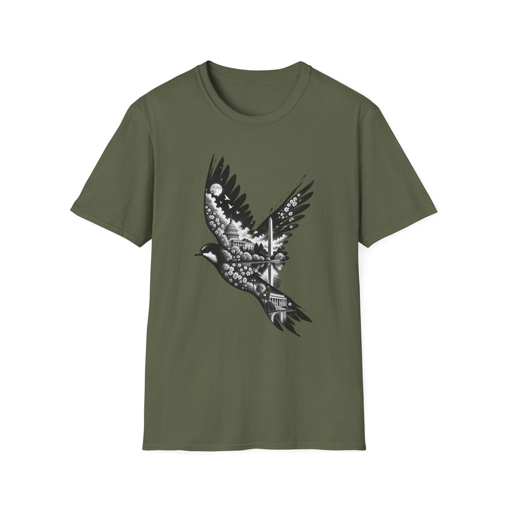 Washington Cityscape Bird in Flight T-Shirt