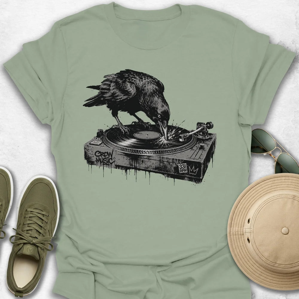 Crow Scratching Vinyl T-Shirt