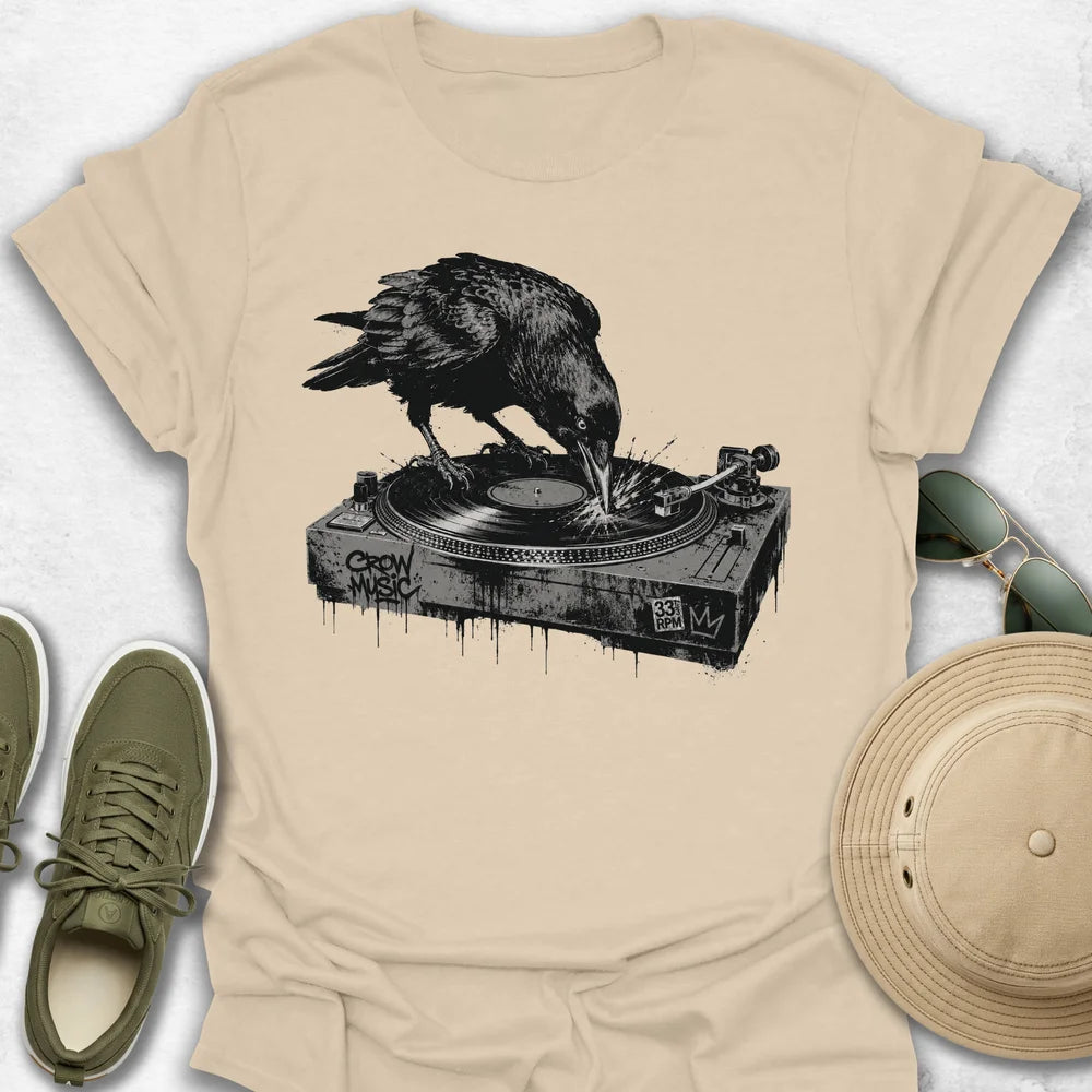 Crow Scratching Vinyl T-Shirt