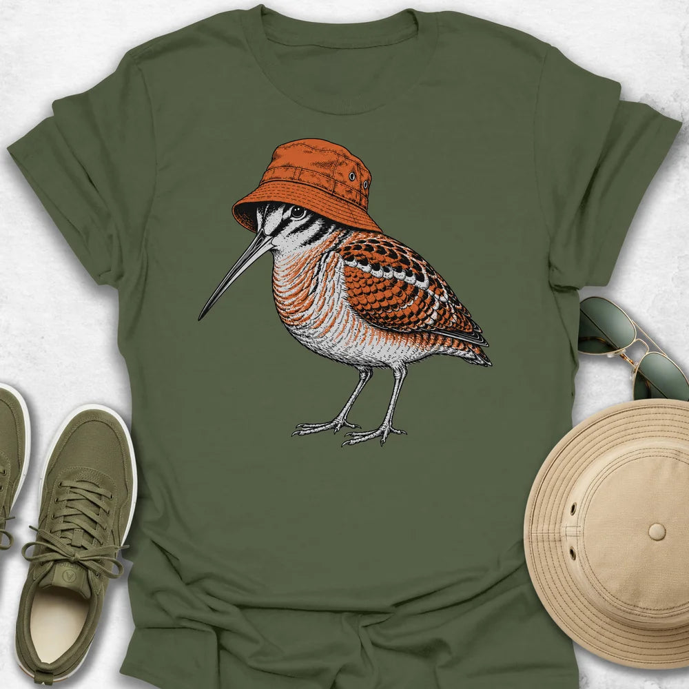Wader with Orange Hat T-Shirt