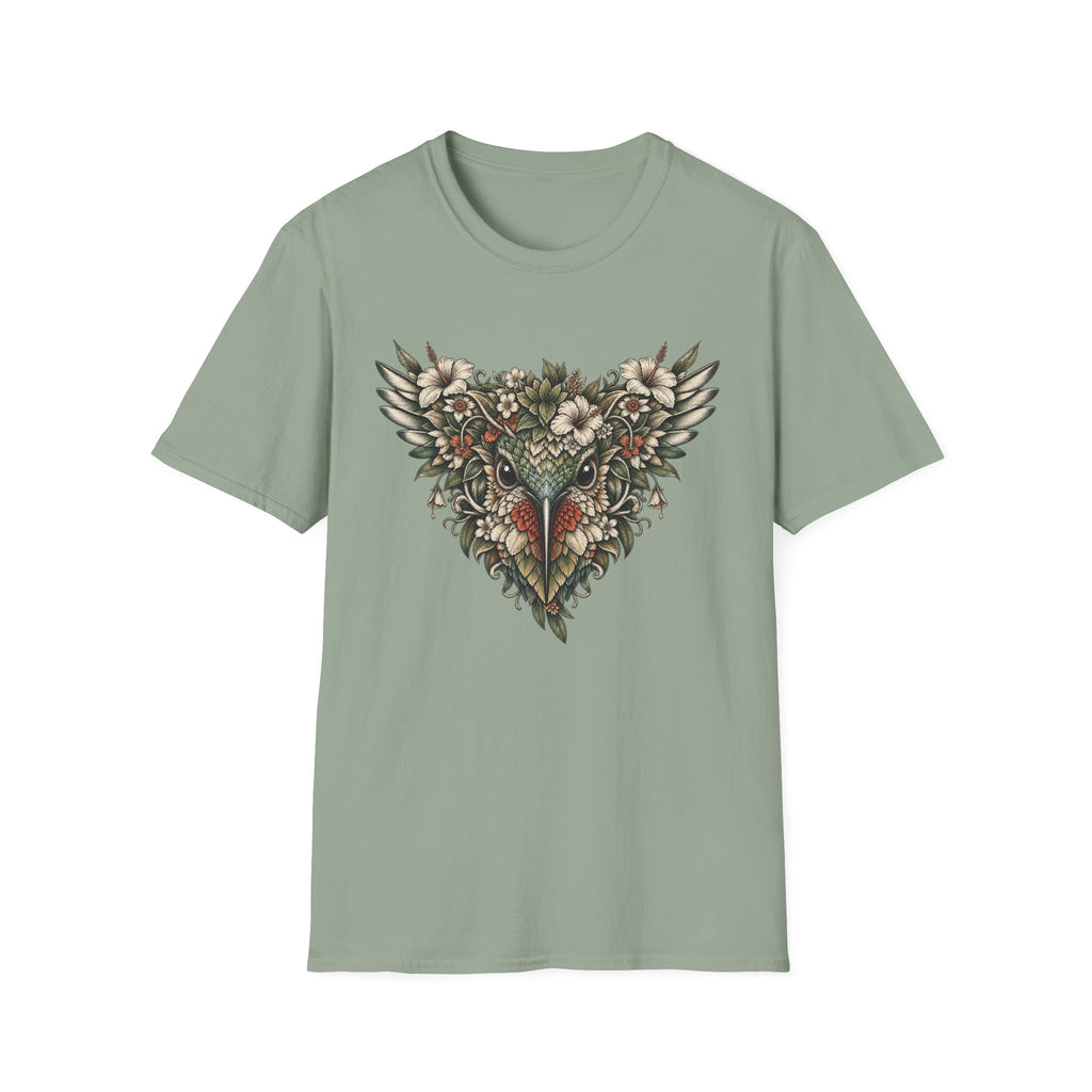Botanical Hummingbird Floral Mask T-Shirt