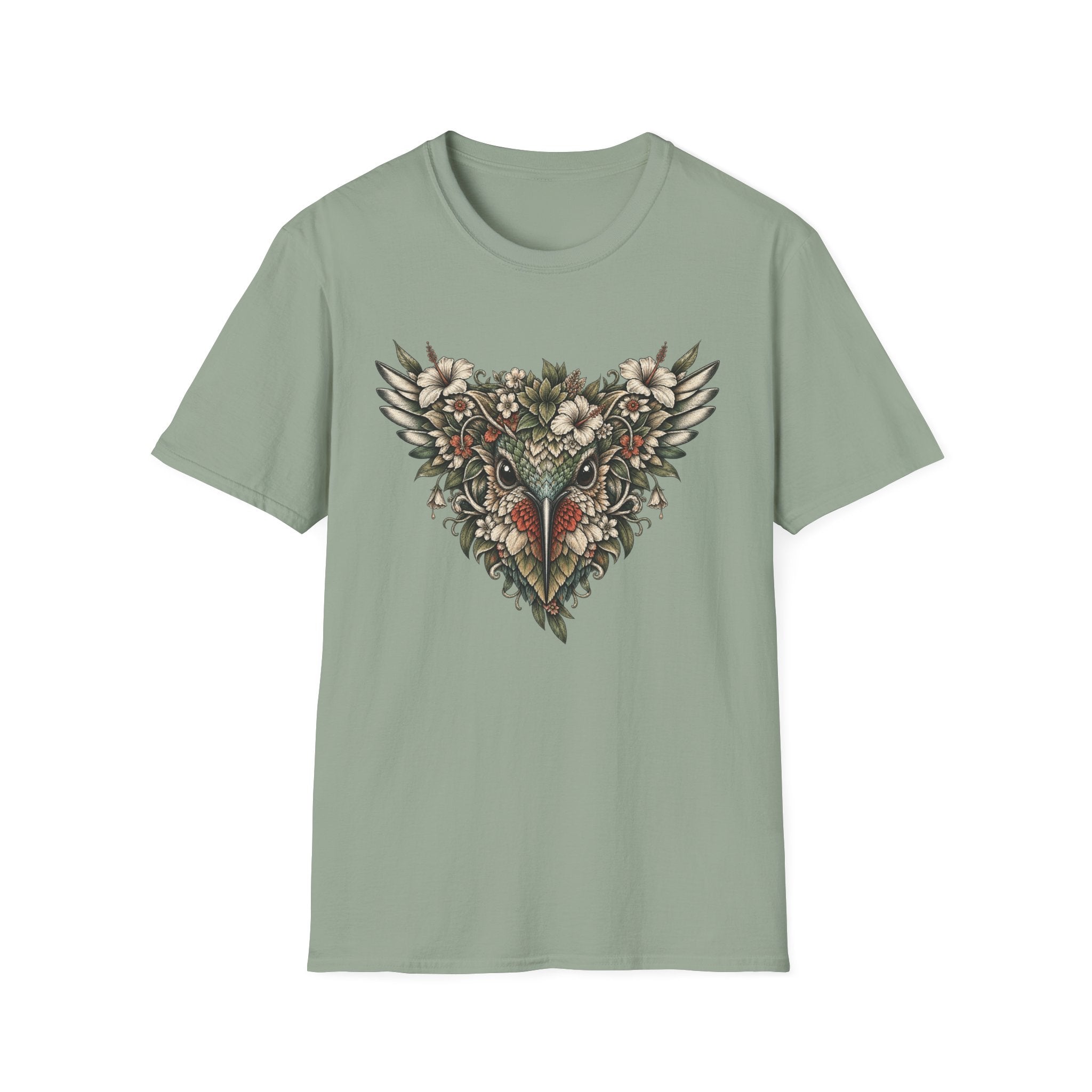 Botanical Hummingbird Floral Mask T-Shirt