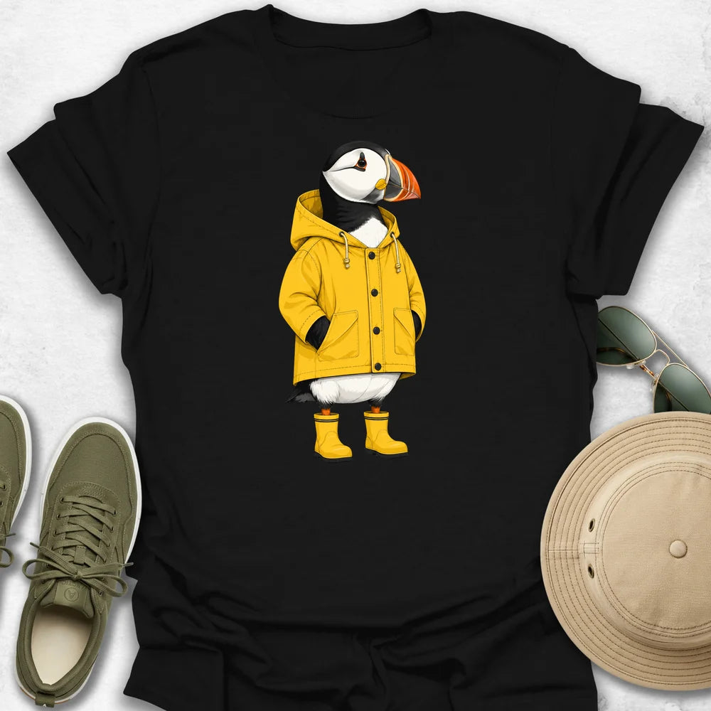 Puffin in Yellow Rain GearT-Shirt