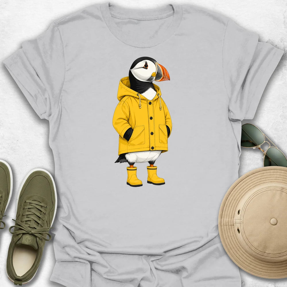 Puffin in Yellow Rain GearT-Shirt