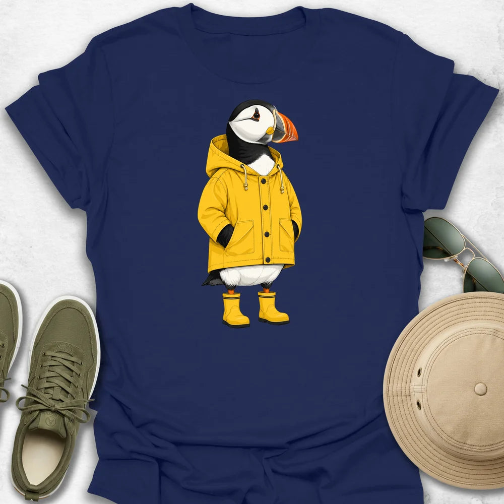 Puffin in Yellow Rain GearT-Shirt