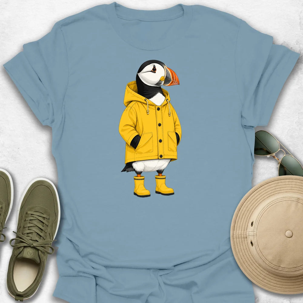 Puffin in Yellow Rain GearT-Shirt
