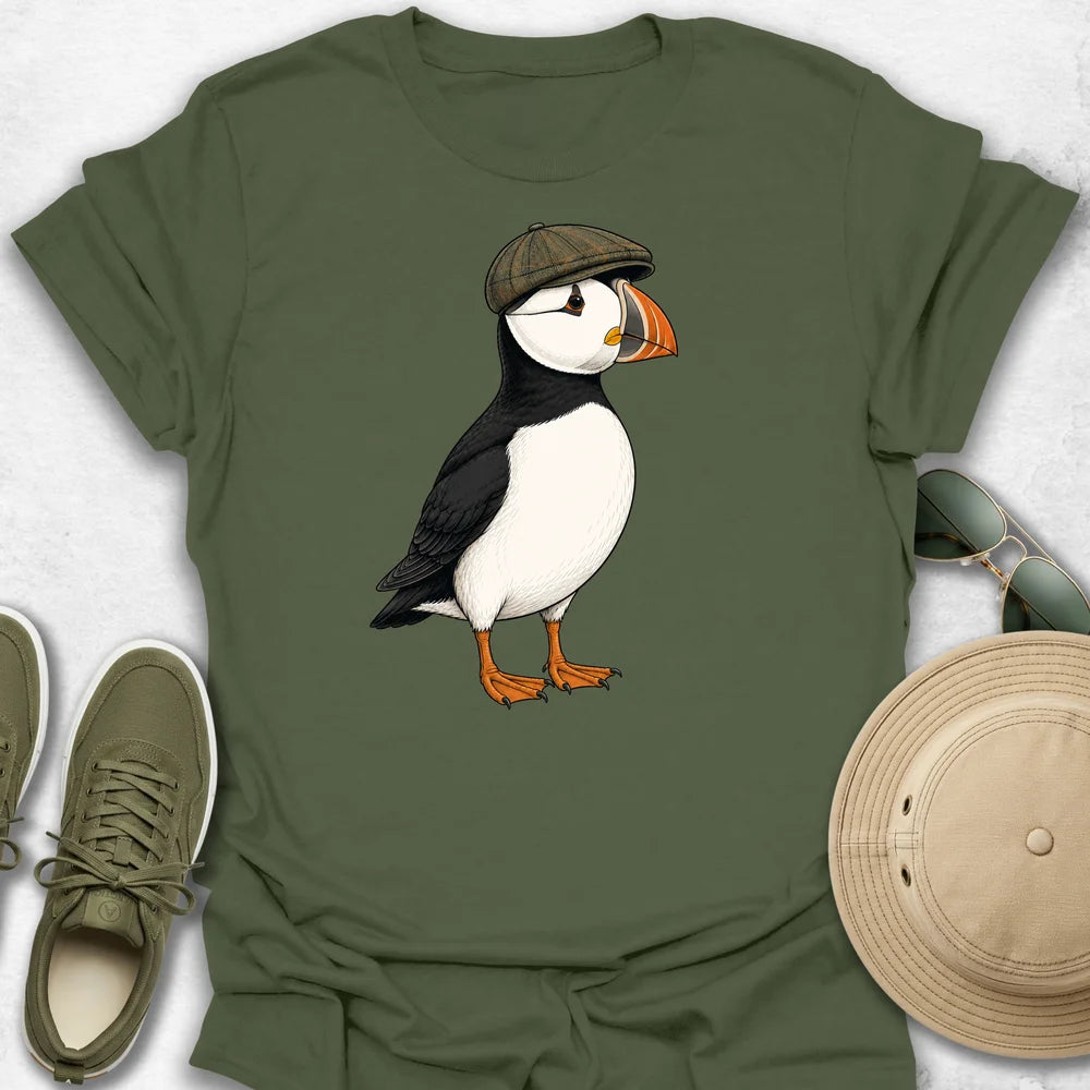 Puffin with Tweed Cap T-Shirt