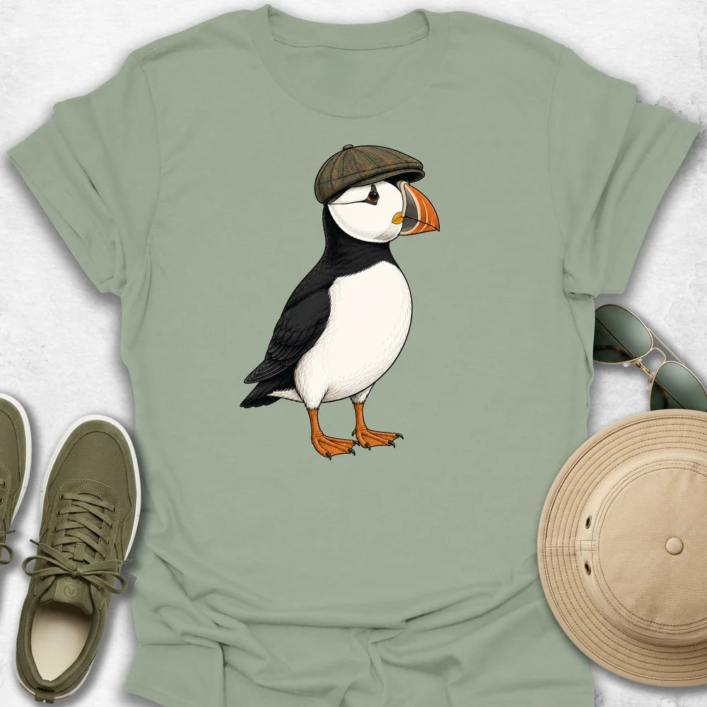 Puffin with Tweed Cap T-Shirt