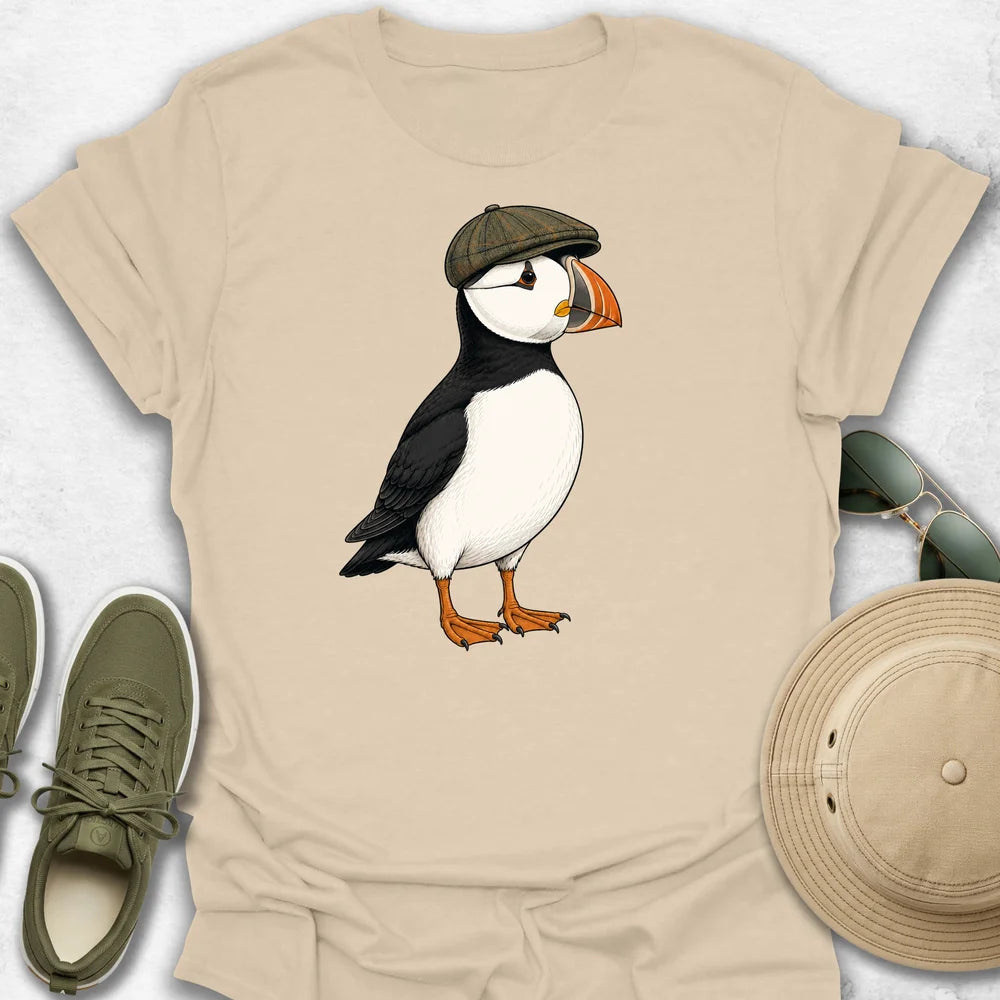 Puffin with Tweed Cap T-Shirt