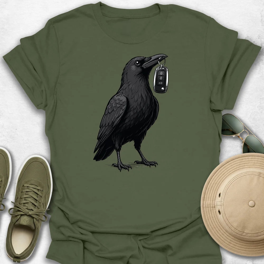 Proud Crow with Stolen Car Keys T-Shirt
