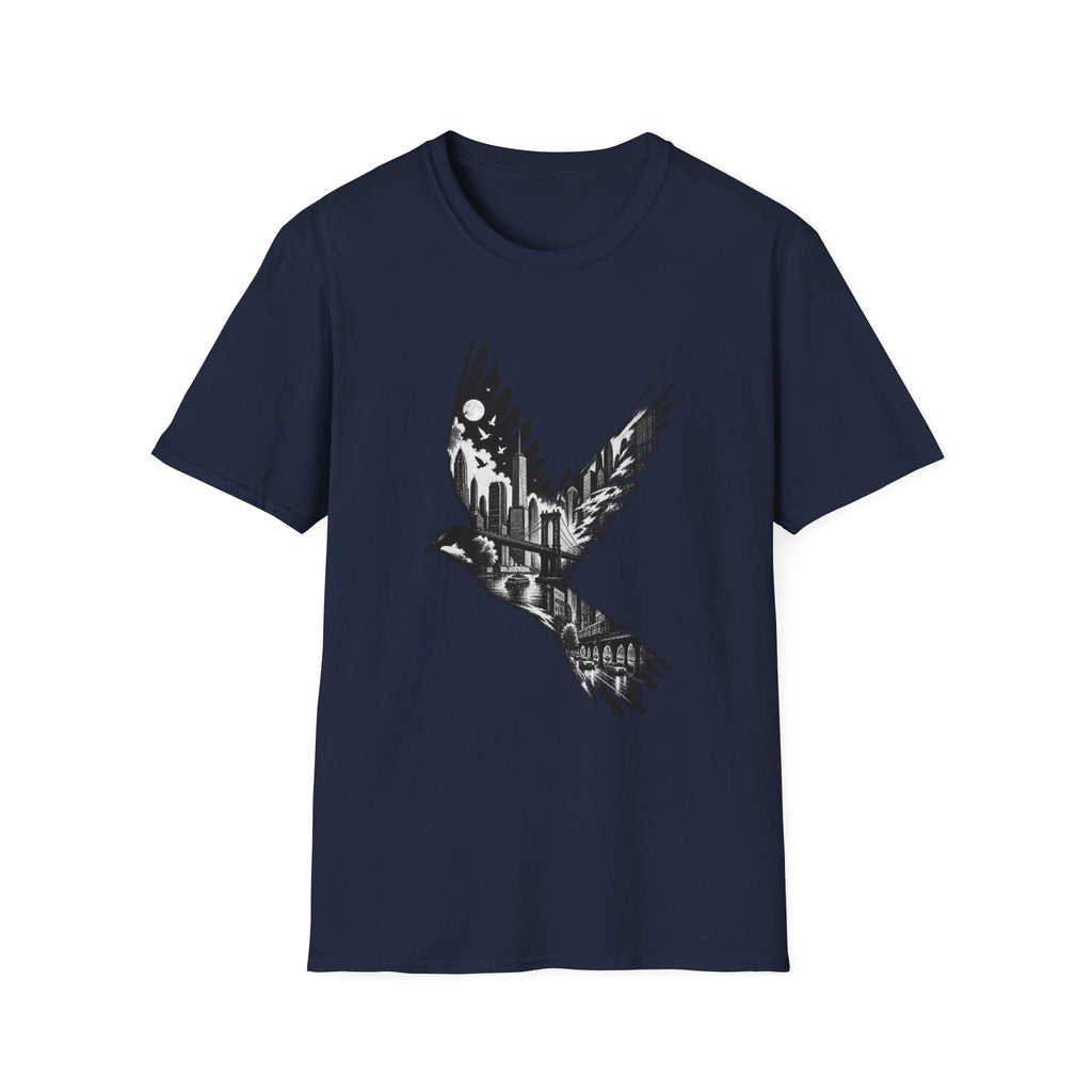 New York Cityscape Bird in Flight T-Shirt